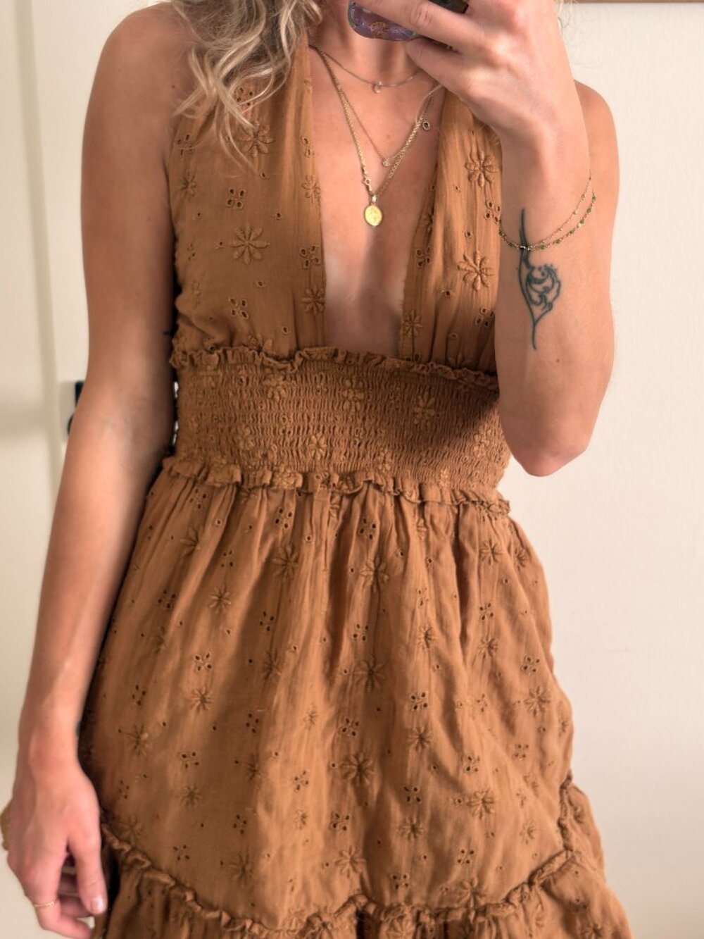 Aerie Spring Fling Halter Dress XS Floral Mini Dress